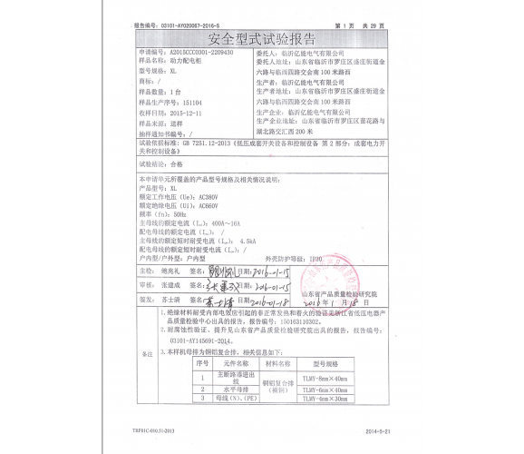 安全性式試驗(yàn)報(bào)告